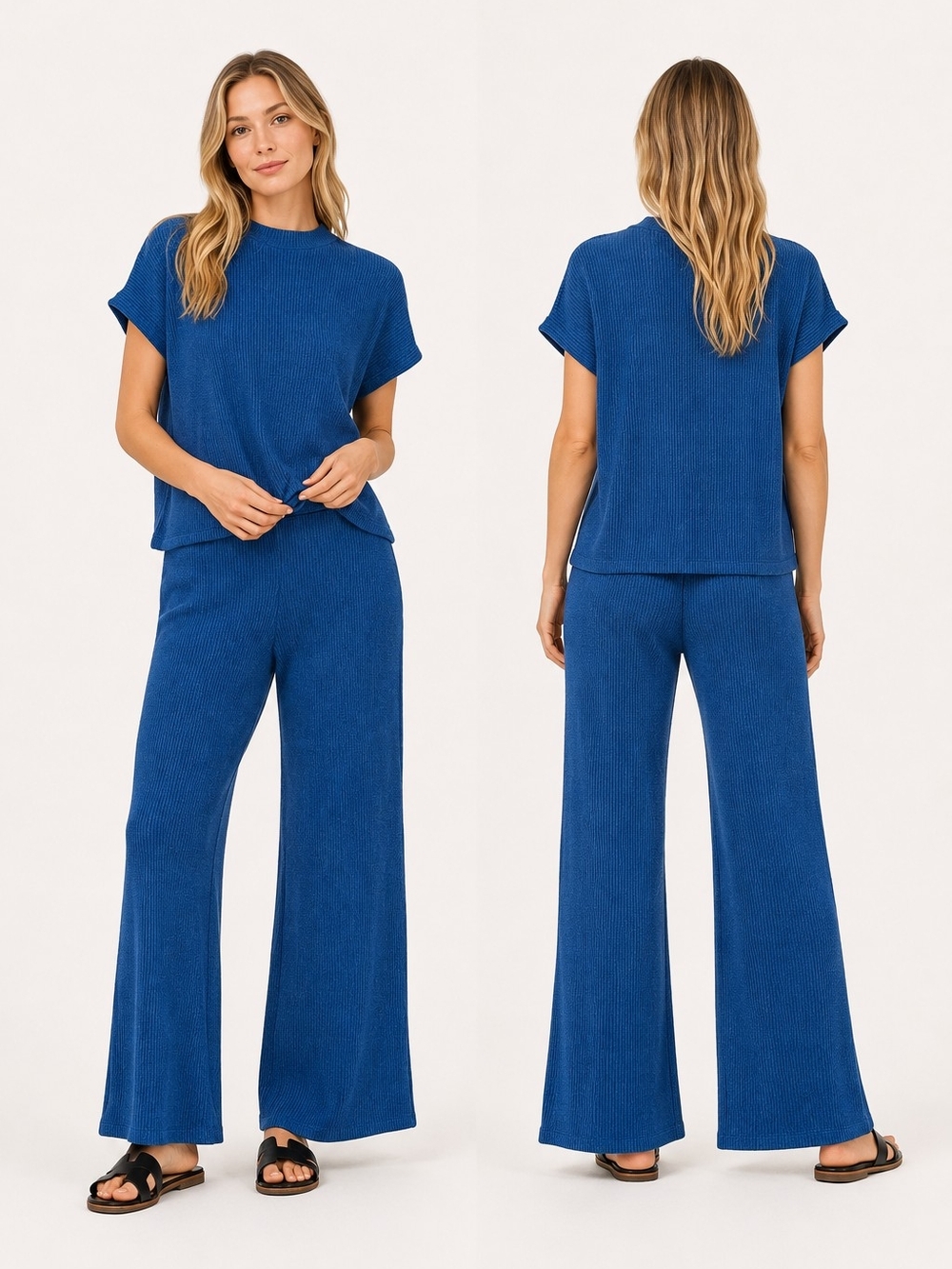 Zenana Navy Ribbed Pants (Pant Only)